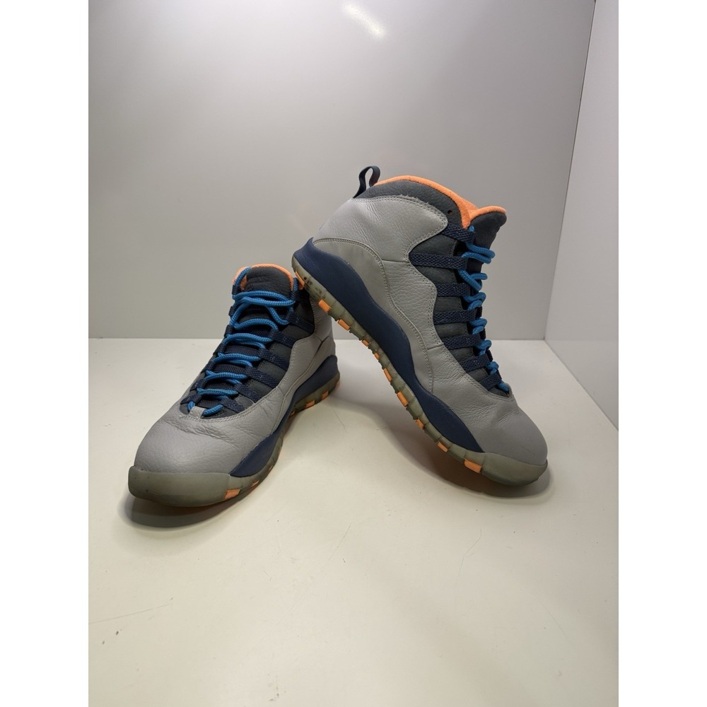 Nike Air Jordan 10 Retro Bobcats 310805-026 2014 Grey Orange Blue Men's 10.5